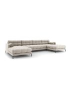 Sofá panorámico Bali de 7 plazas beige - 383x185x75 cm