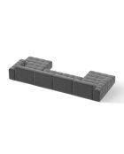 Chicago 6-Sitzer-Sofa aus hellgrauem Panorama-Samt - 375x167x78 cm