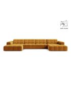 Chicago 6-Sitzer-Sofa aus gelbem Panorama-Samt, 375 x 167 x 78 cm