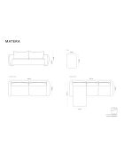 Matera 3-zits koningsblauwe converteerbare bank met opbergbox - 240x108x86 cm