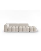 Canapé modulable droit en velours Verona 4 places écru - 265x85x70 cm