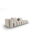 Canapé modulable droit en velours Verona 4 places écru - 265x85x70 cm