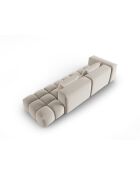 Canapé modulable droit en velours Verona 4 places écru - 265x85x70 cm