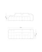Canapé modulable droit en velours Verona 4 places écru - 265x85x70 cm