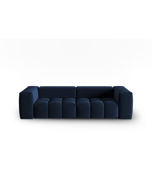 Canapé modulaire velours Verona 3 places bleu roi - 230x85x70 cm