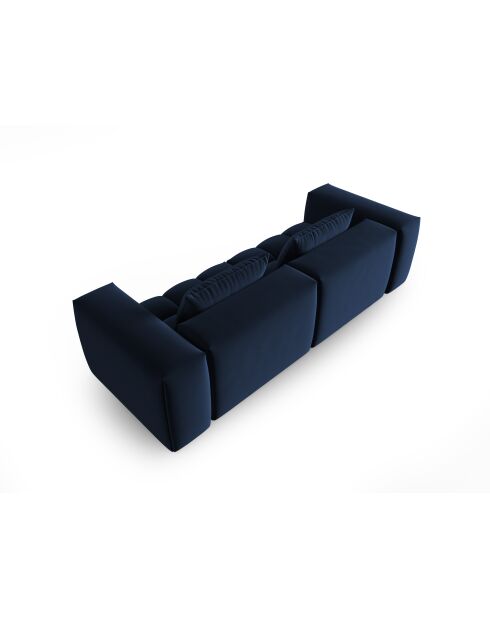 Canapé modulaire velours Verona 3 places bleu roi - 230x85x70 cm