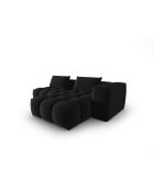 Verona 3-zits zwarte modulaire fluwelen hoekbank rechts - 205x145x70 cm