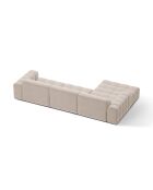 Chicago 4-Sitzer-Ecksofa links aus Samt hellbeige - 294x167x78 cm