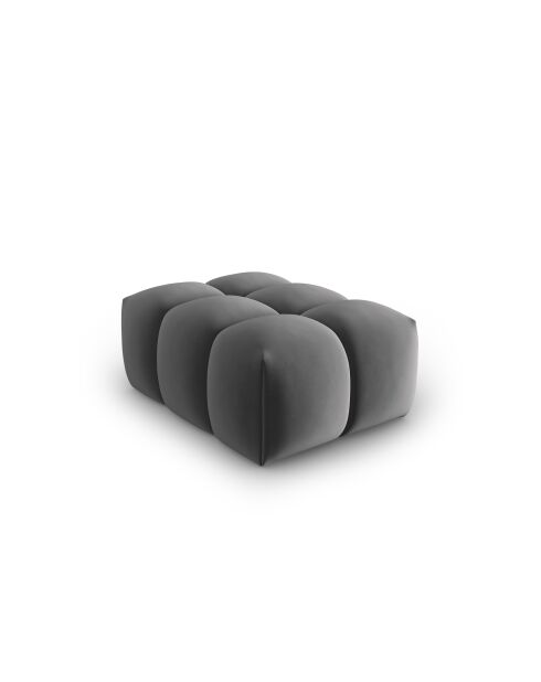 Verona 1-zits fluwelen voetenbank warm grijs - 60x85x40 cm