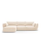 Matera 5-zits lichtbeige linkerhoekbank - 280x171x85 cm