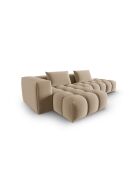Verona Modulares Ecksofa aus Samt für 4 Personen, links im Sand, 265 x 145 x 70 cm
