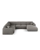 Nolio 6-zits grijze panoramische hoekbank links open - 342x252x72 cm