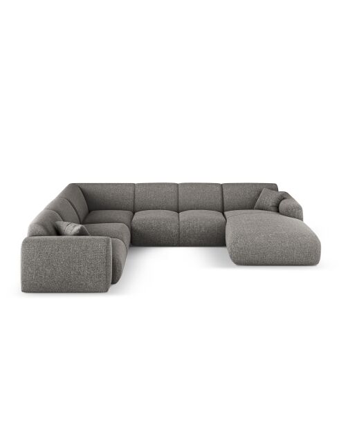 Nolio 6-zits grijze panoramische hoekbank links open - 342x252x72 cm