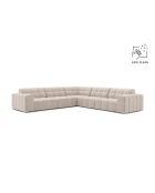 Chicago 4-zits symmetrische fluwelen hoekbank lichtbeige - 285x285x78 cm