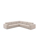 Chicago 4-zits symmetrische fluwelen hoekbank lichtbeige - 285x285x78 cm