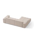 Chicago Velvet Ecksofa links 3-Sitzer hellbeige - 234x167x78 cm