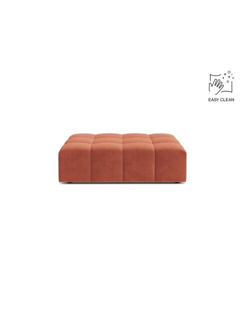 Pouf Chicago in velluto 1 posto corallo - 102x84x42 cm