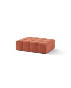Pouf Chicago in velluto 1 posto corallo - 102x84x42 cm