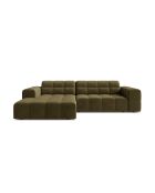 Divano angolare sinistro Chicago in velluto 3 posti verde - 234x167x78 cm
