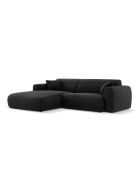 Divano angolare sinistro nero a 4 posti Nolio - 235x170x72 cm