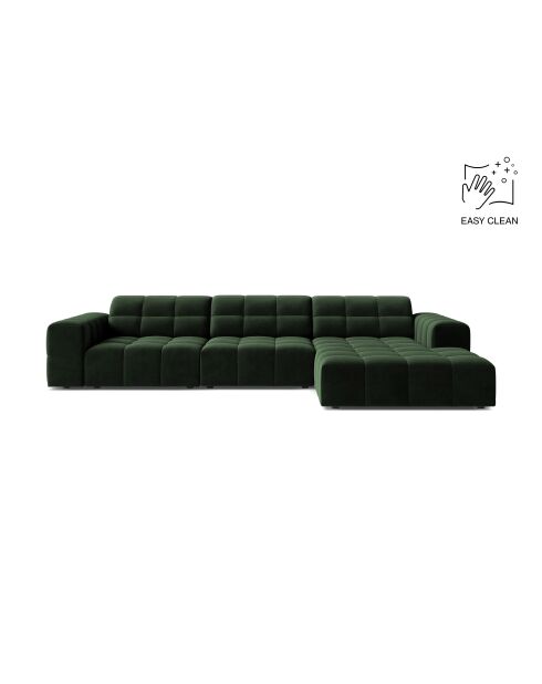 Chicago 4-Sitzer-Ecksofa aus Samt, rechts, flaschengrün — 294 x 167 x 78 cm