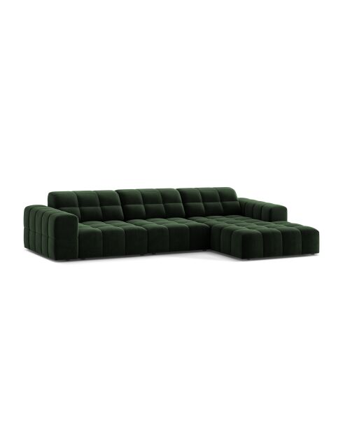 Chicago 4-Sitzer-Ecksofa aus Samt, rechts, flaschengrün — 294 x 167 x 78 cm