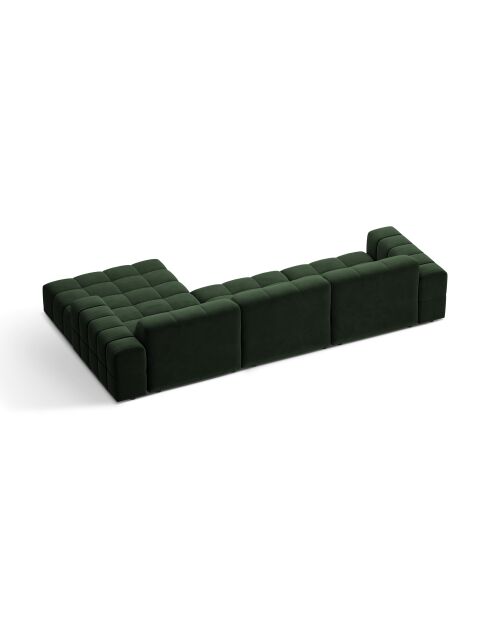 Chicago 4-Sitzer-Ecksofa aus Samt, rechts, flaschengrün — 294 x 167 x 78 cm