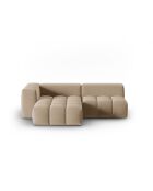 Verona 3-zits modulaire fluwelen linkerhoekbank the sand - 205x145x70 cm