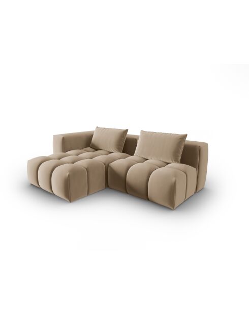 Verona 3-zits modulaire fluwelen linkerhoekbank the sand - 205x145x70 cm