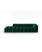 Canapé modulable gauche en velours Verona 4 places vert bouteille - 265x85x70 cm