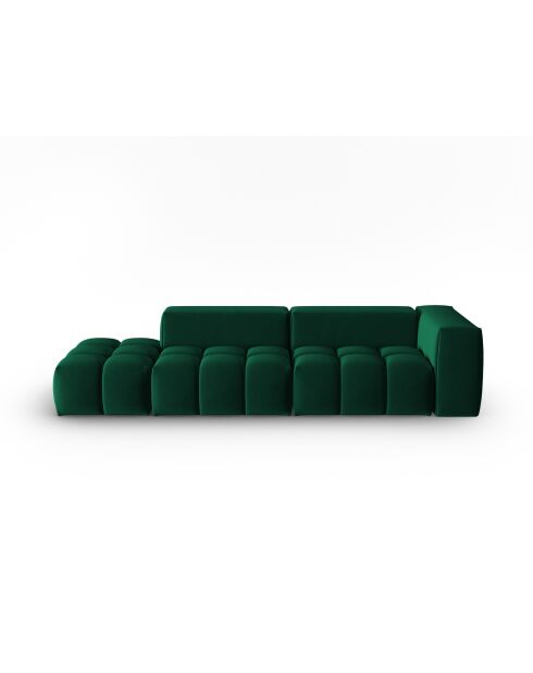 Canapé modulable gauche en velours Verona 4 places vert bouteille - 265x85x70 cm