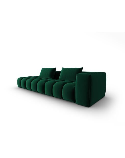 Canapé modulable gauche en velours Verona 4 places vert bouteille - 265x85x70 cm
