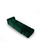 Canapé modulable gauche en velours Verona 4 places vert bouteille - 265x85x70 cm