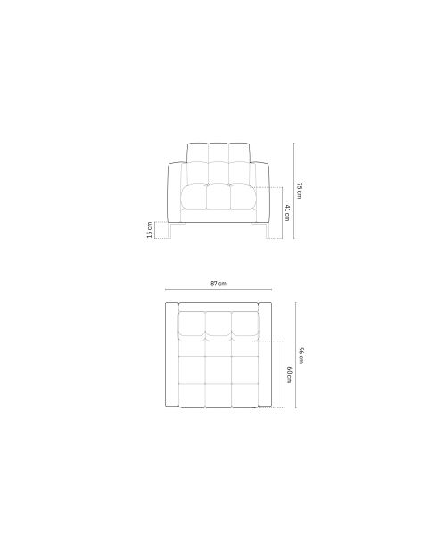Beiger 1-Sitzer-Sessel Bali - 87x96x75 cm