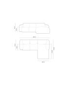Divano angolare destro blu royal 4 posti Nolio - 260x170x72 cm