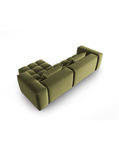 Verona 3-zits lichtgroene modulaire fluwelen hoekbank rechts - 260x145x70 cm