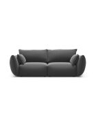 Canapé velours Matera 2 places gris foncé - 180x110x85 cm