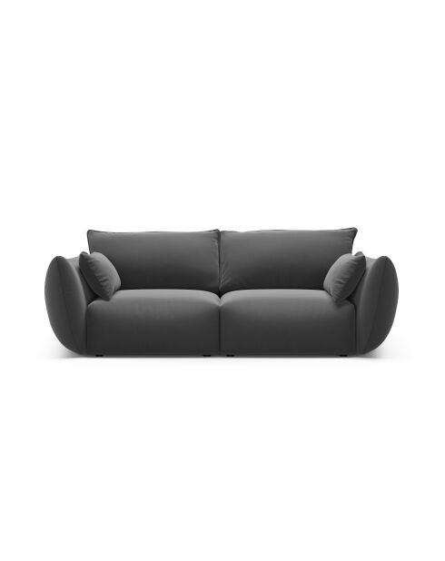 Canapé velours Matera 2 places gris foncé - 180x110x85 cm