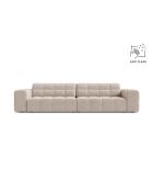 Chicago 4-Sitzer-Sofa aus Samt hellbeige - 252x102x78 cm
