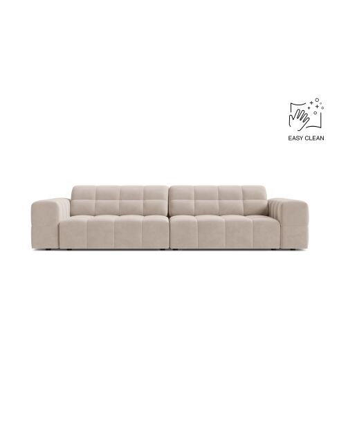 Chicago 4-Sitzer-Sofa aus Samt hellbeige - 252x102x78 cm