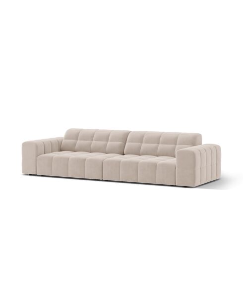 Chicago 4-Sitzer-Sofa aus Samt hellbeige - 252x102x78 cm