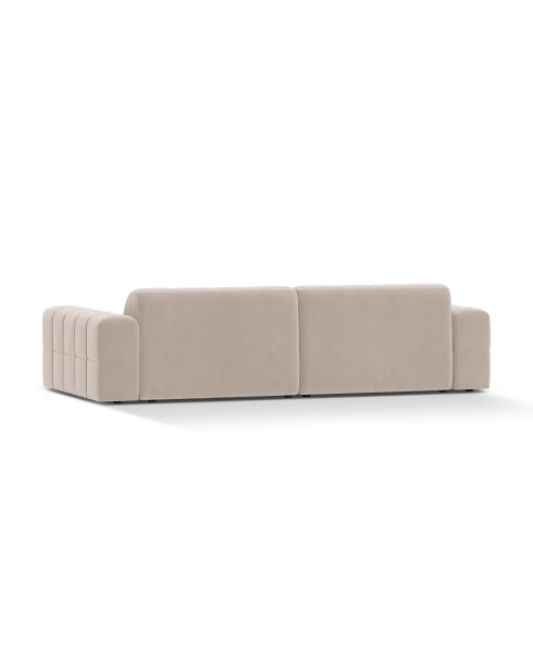 Chicago 4-Sitzer-Sofa aus Samt hellbeige - 252x102x78 cm