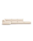 Divano angolare sinistro Matera 5 posti beige chiaro - 364x171x85 cm
