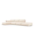 Divano angolare sinistro Matera 5 posti beige chiaro - 364x171x85 cm
