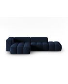 Modulares Ecksofa Verona aus Samt für 4 Personen, links, königsblau — 265 x 145 x 70 cm