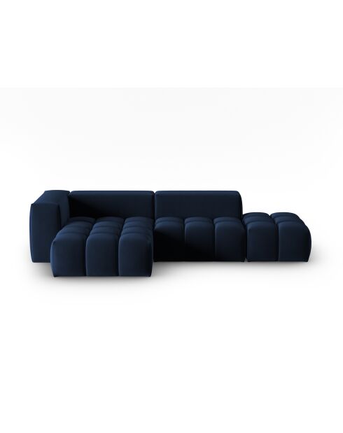 Verona 4-zits modulaire fluwelen linkerhoekbank koningsblauw - 265x145x70 cm