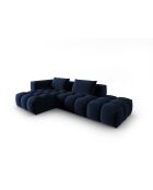 Modulares Ecksofa Verona aus Samt für 4 Personen, links, königsblau — 265 x 145 x 70 cm
