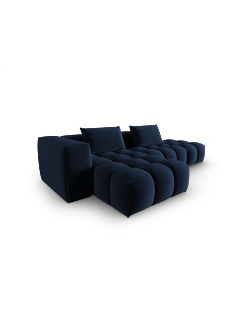 Verona 4-zits modulaire fluwelen linkerhoekbank koningsblauw - 265x145x70 cm