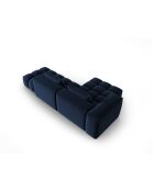 Modulares Ecksofa Verona aus Samt für 4 Personen, links, königsblau — 265 x 145 x 70 cm