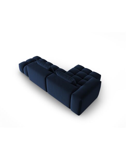 Verona 4-zits modulaire fluwelen linkerhoekbank koningsblauw - 265x145x70 cm